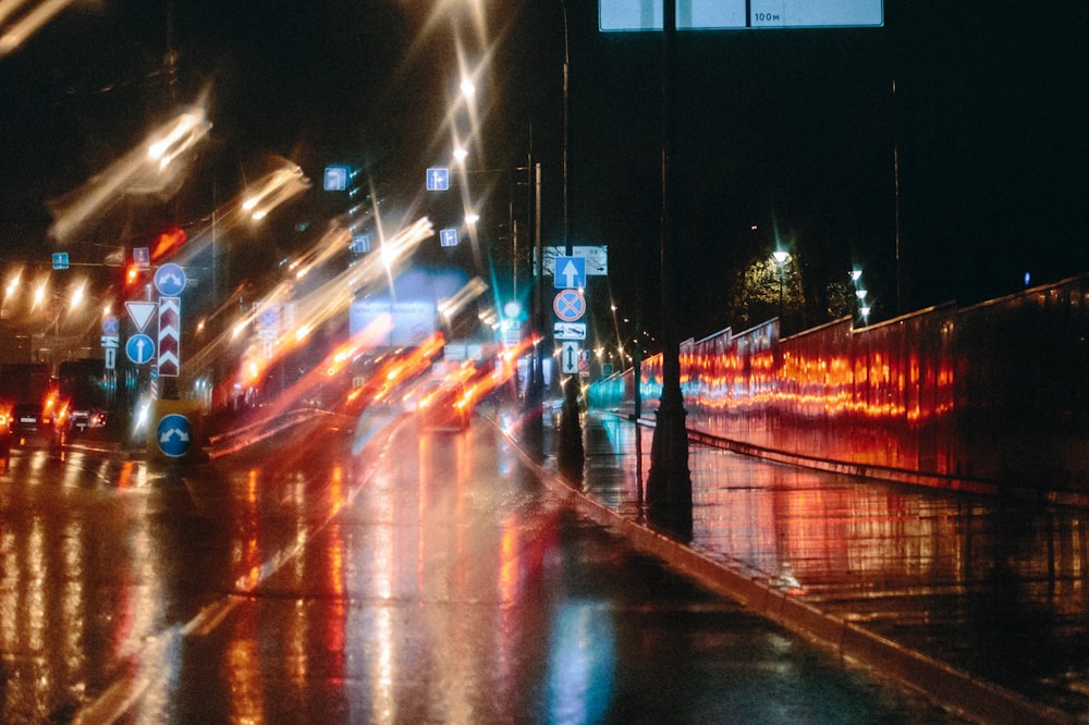 Vista de la ciudad durante la fotografía nocturna