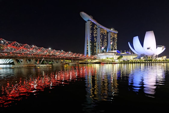 A sleek, futuristic cityscape at dusk symbolizing innovation and expansion in Southeast Asia.