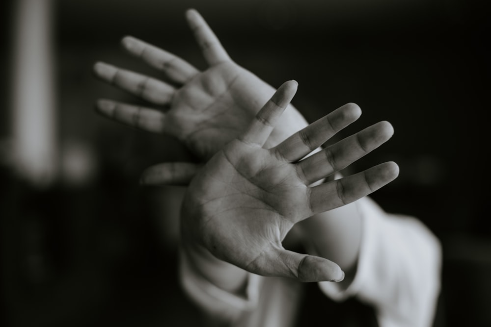 person stretching their hands