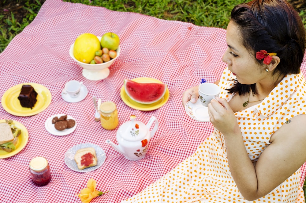 woman on a picnic