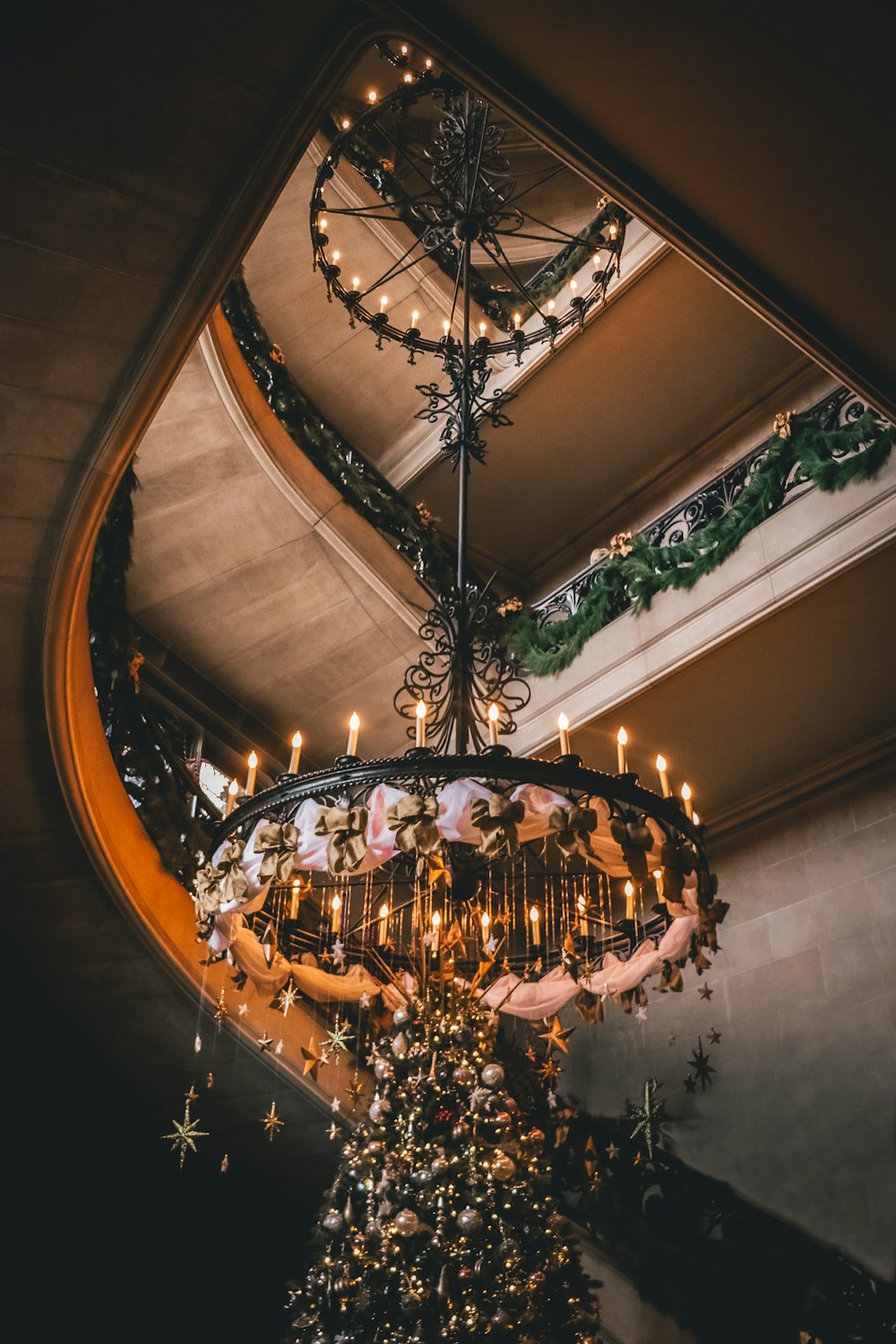black and brown chandelier