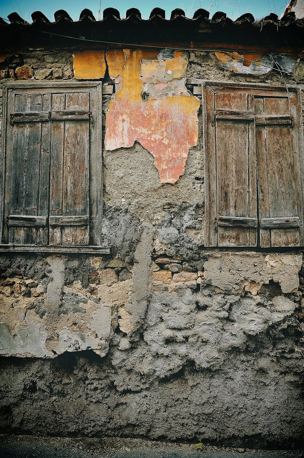 closed brown wooden windows