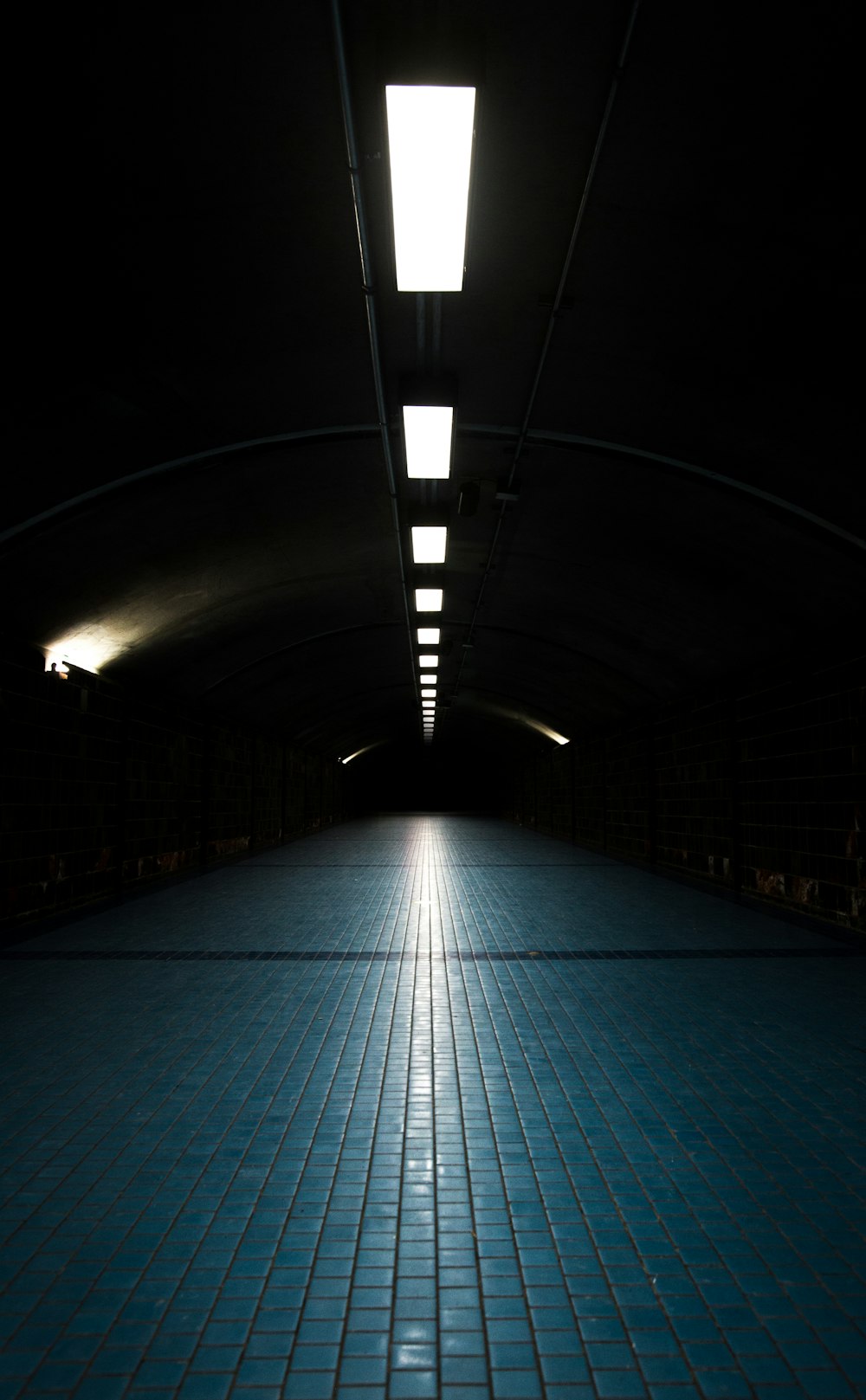 blue brick floor