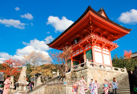 view of a Japanese temple in Kiyomizu-dera Japan