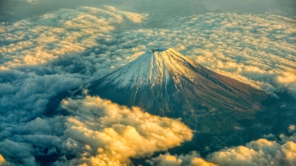 top view of volcano