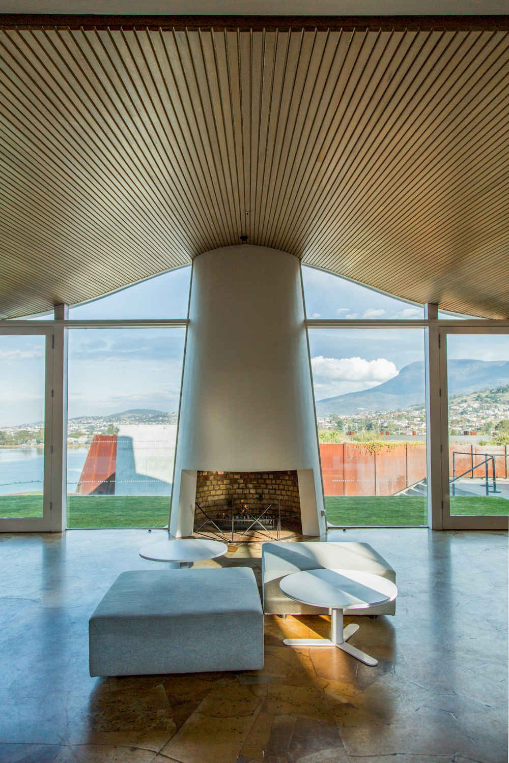 view of a living room and fireplace