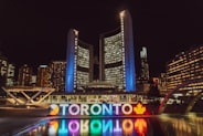 Toronto building with lights