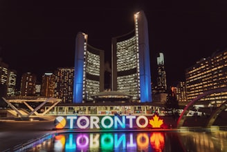 Toronto building with lights
