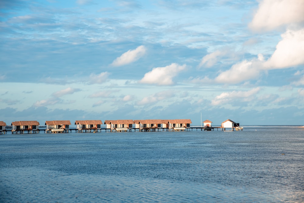 sheds near body of water