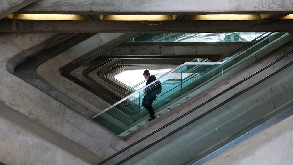 man walking on stairs