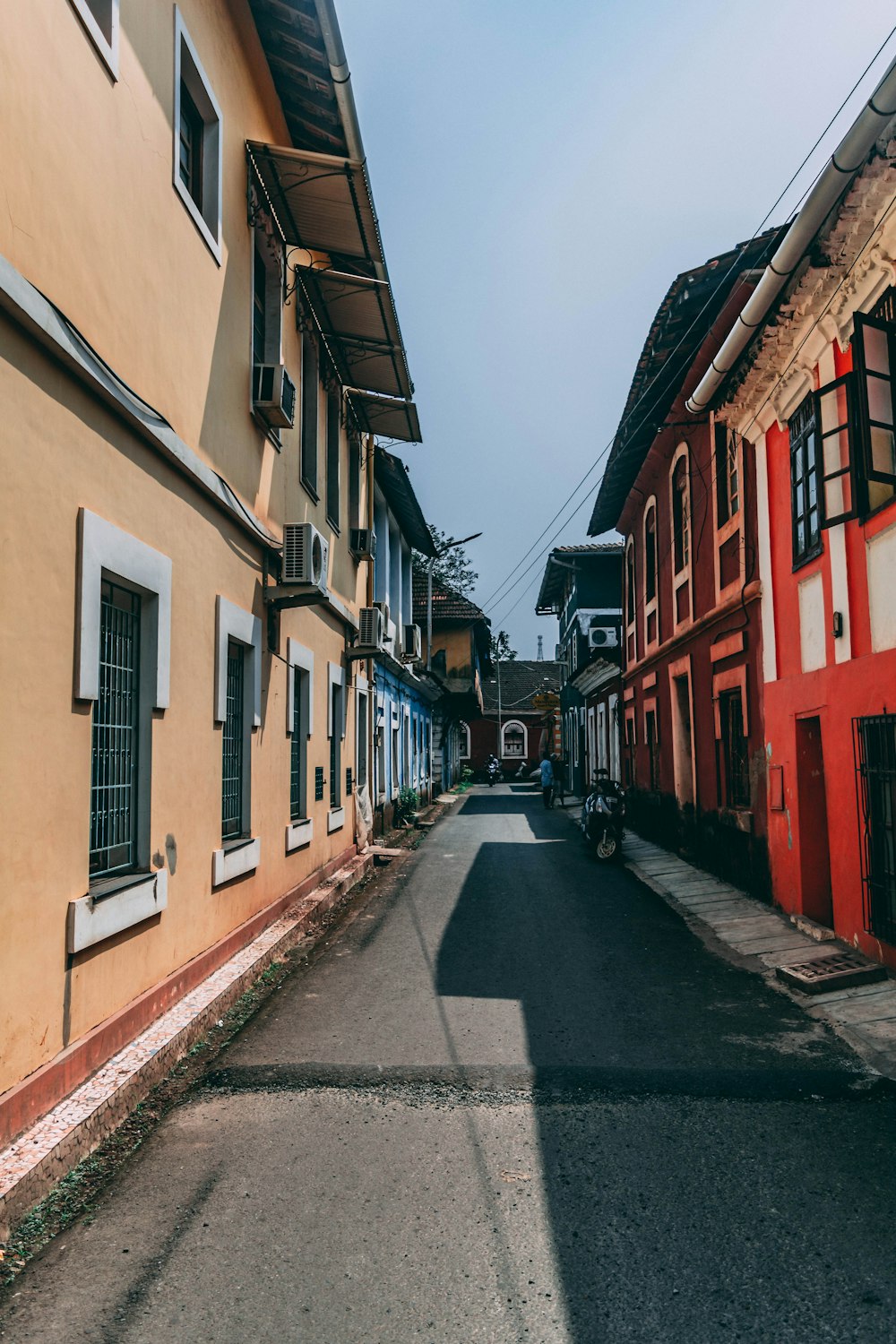 empty road between houses