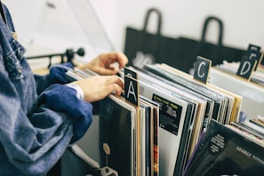 person checking the file