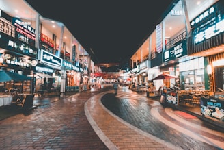 man on road at night
