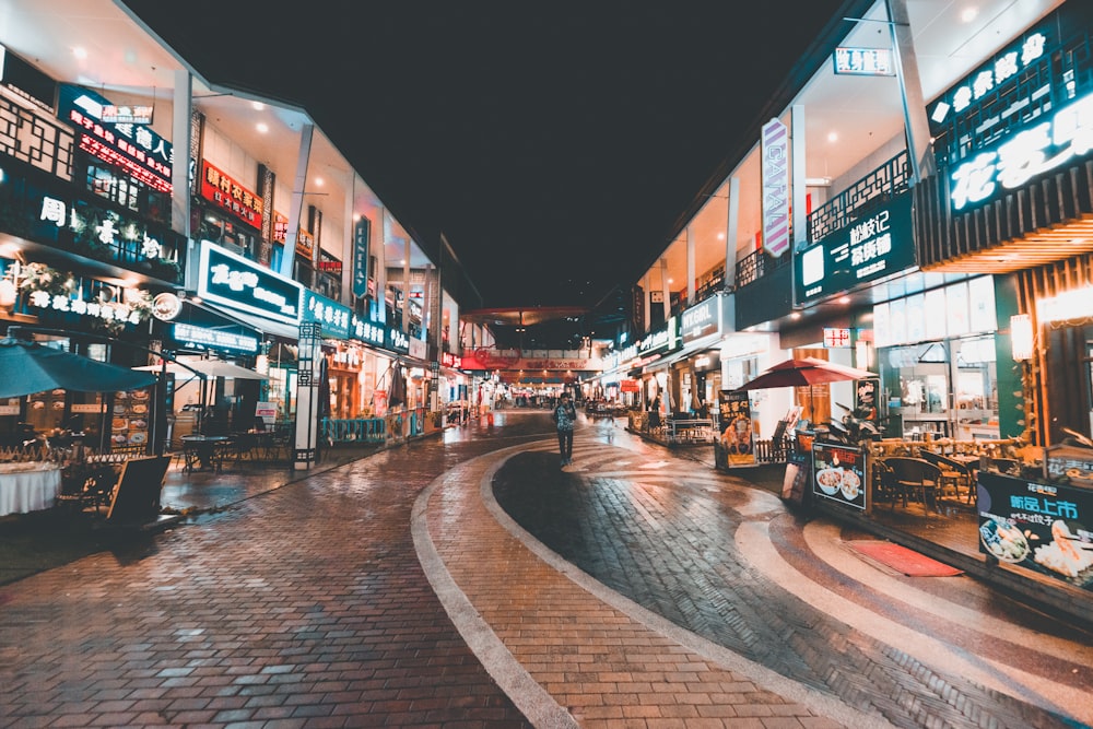 man on road at night