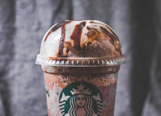 Starbucks cup with ice cream