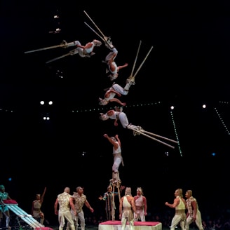 acrobat taking stunts