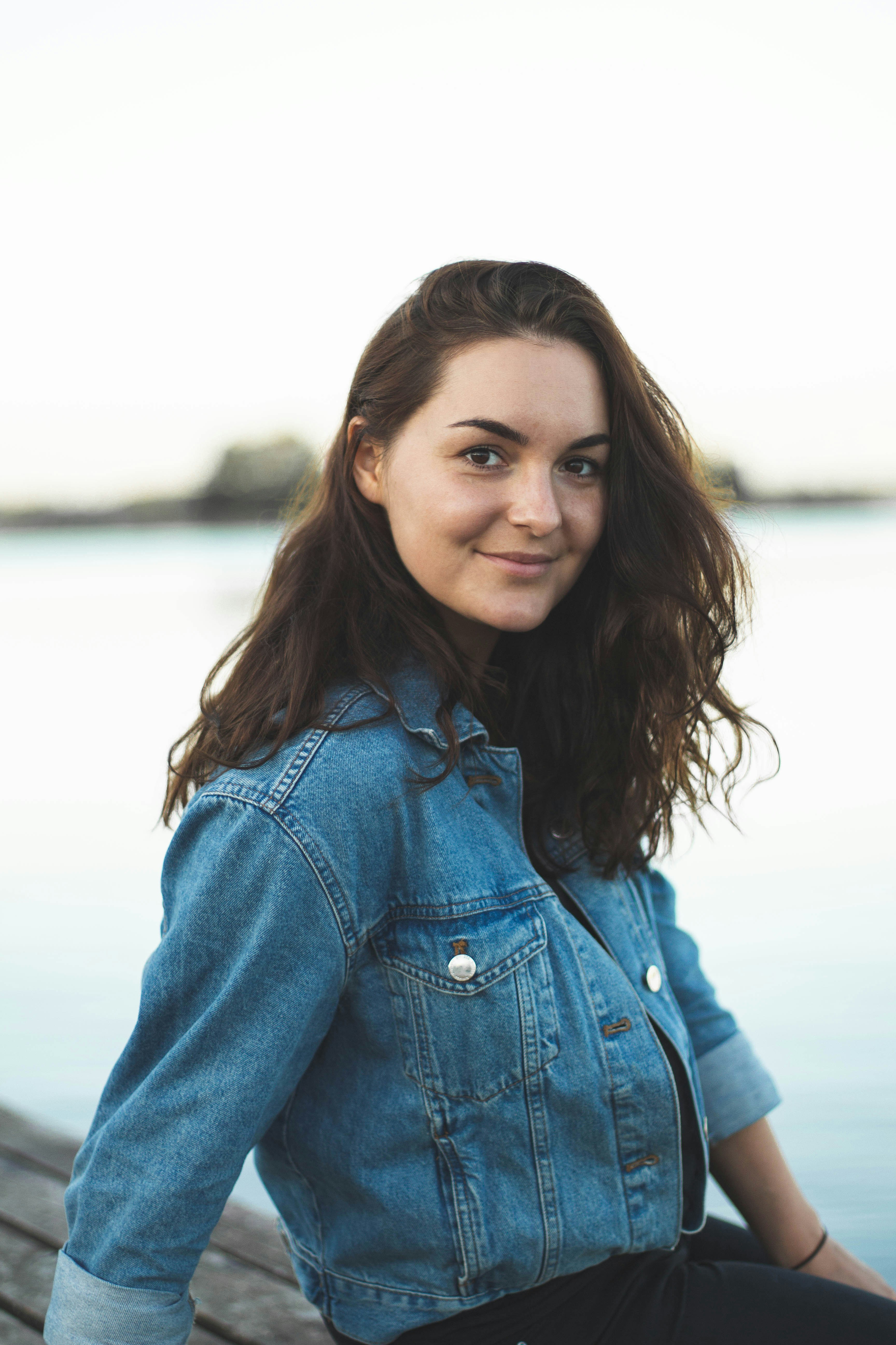 woman wearing denim jacket