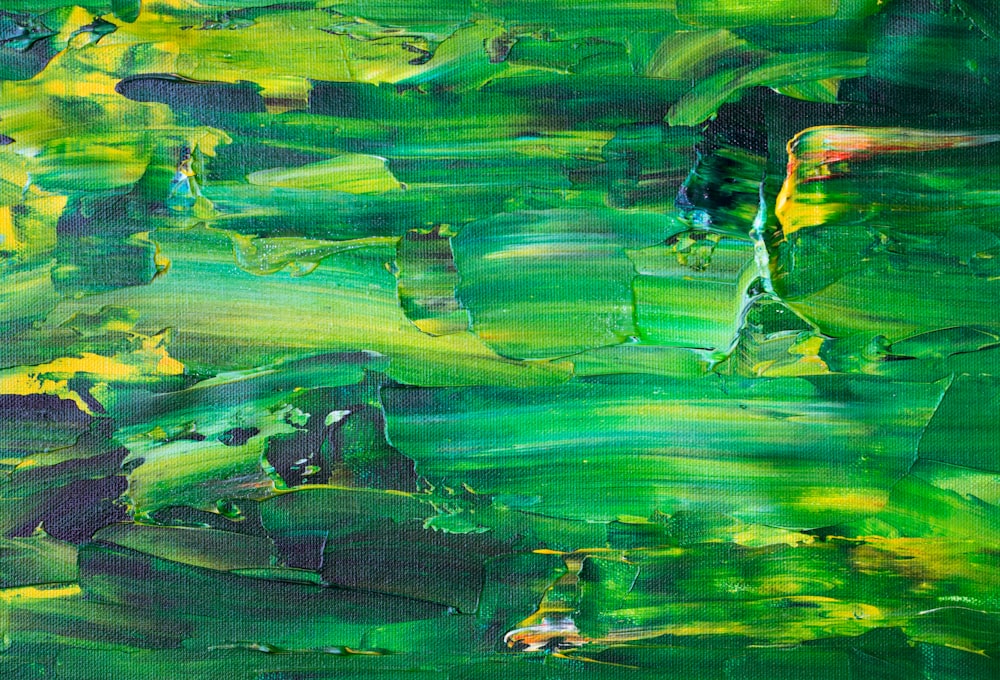 green abstract painting