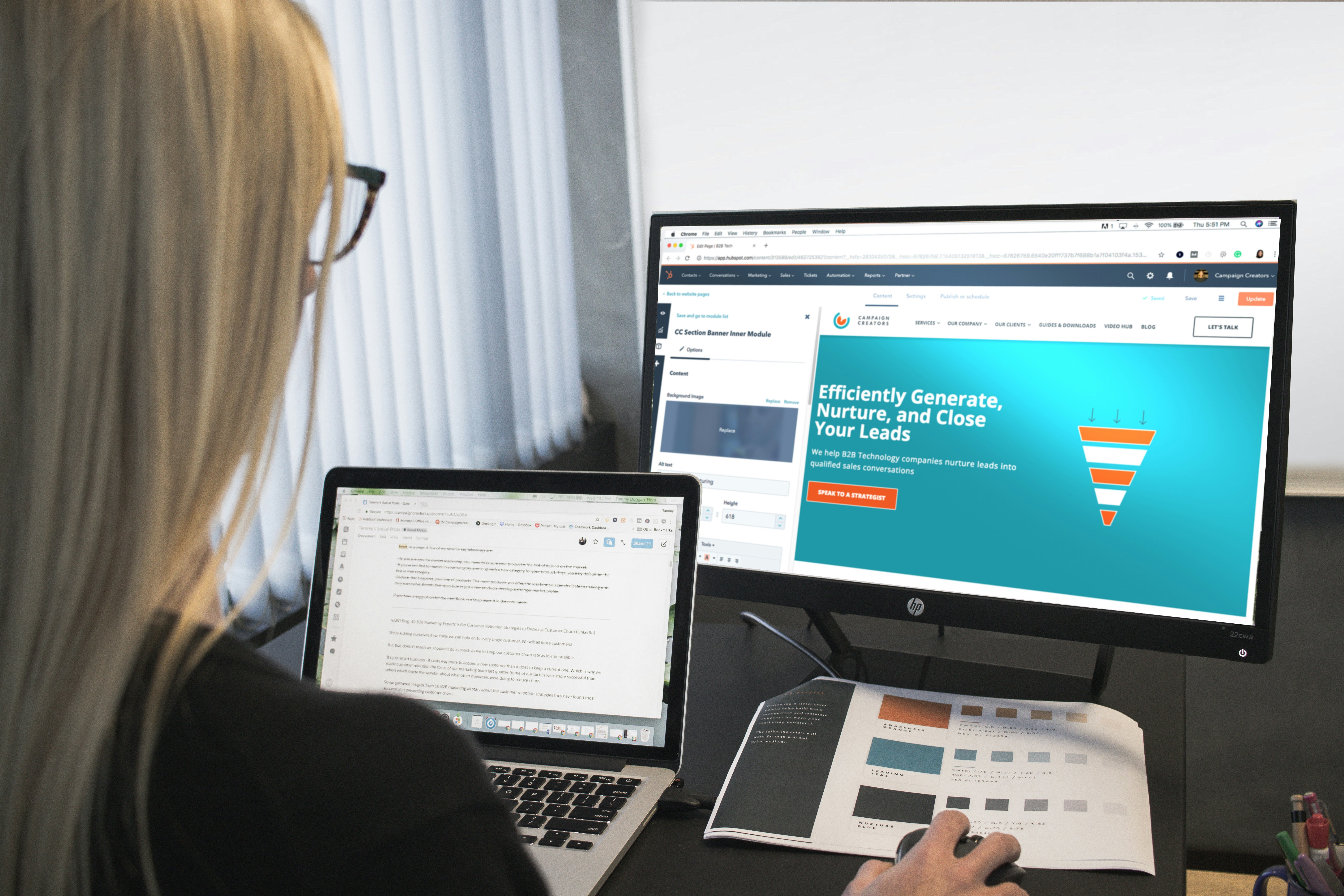 Woman working on computer