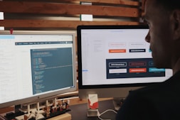 silver iMac turned on