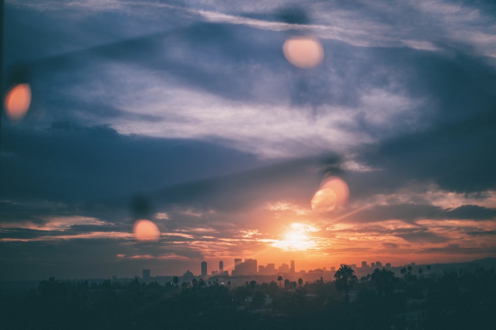 aerial photography of city during sunset