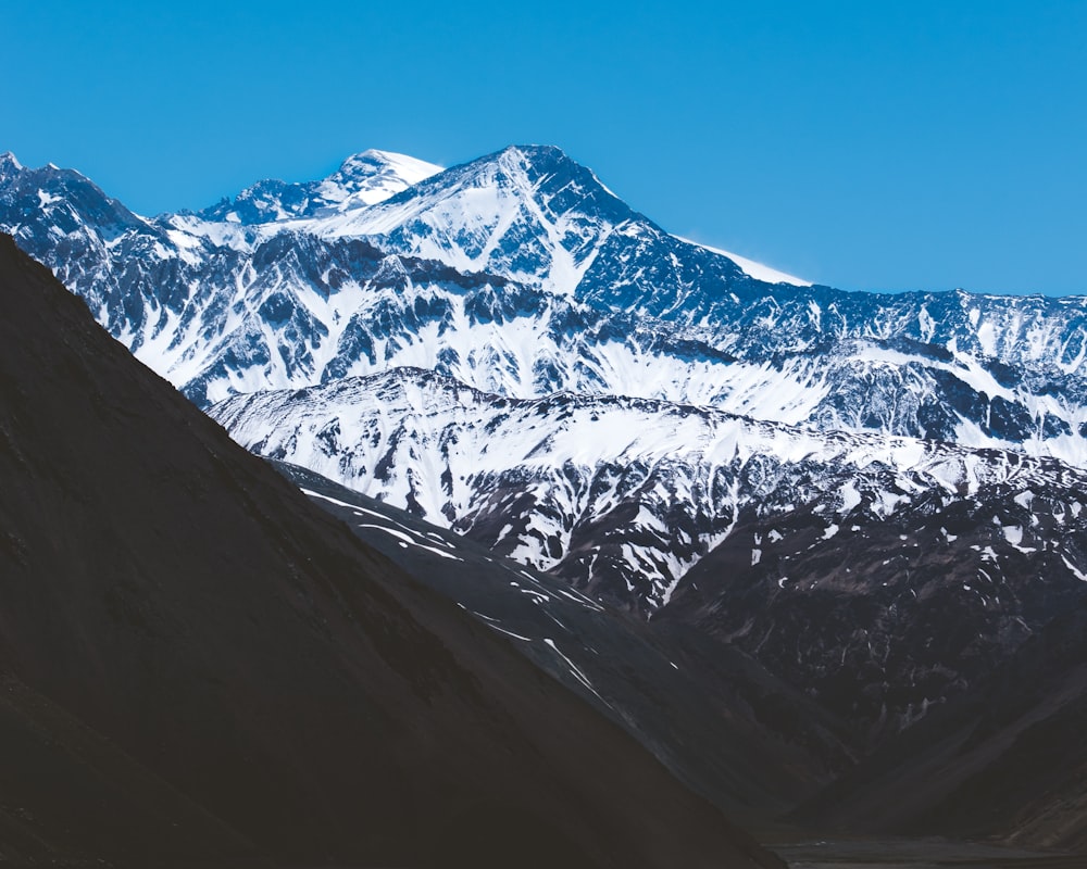 fotografia di paesaggio della montagna snowcap