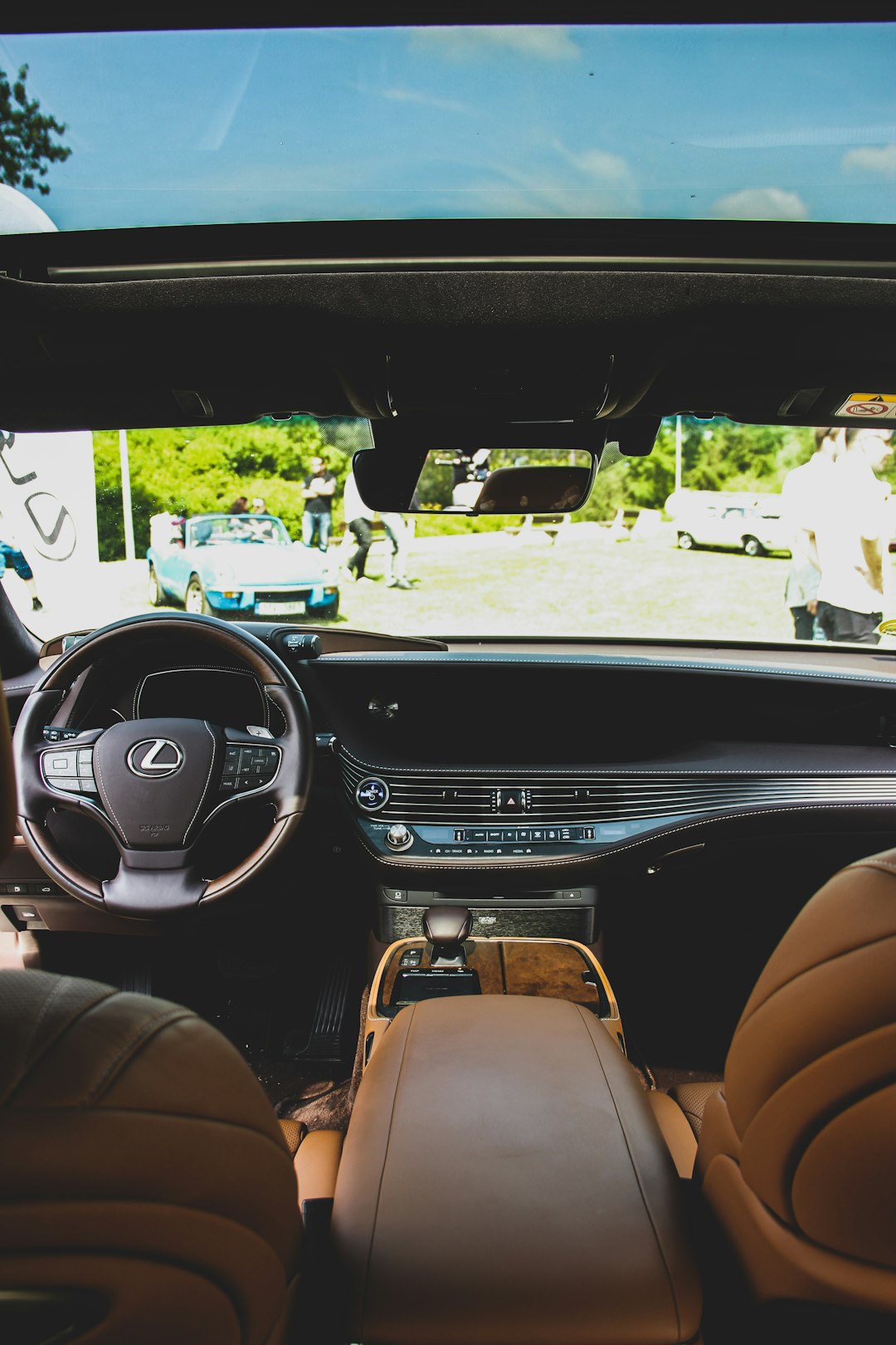 brown Lexus vehicle interior