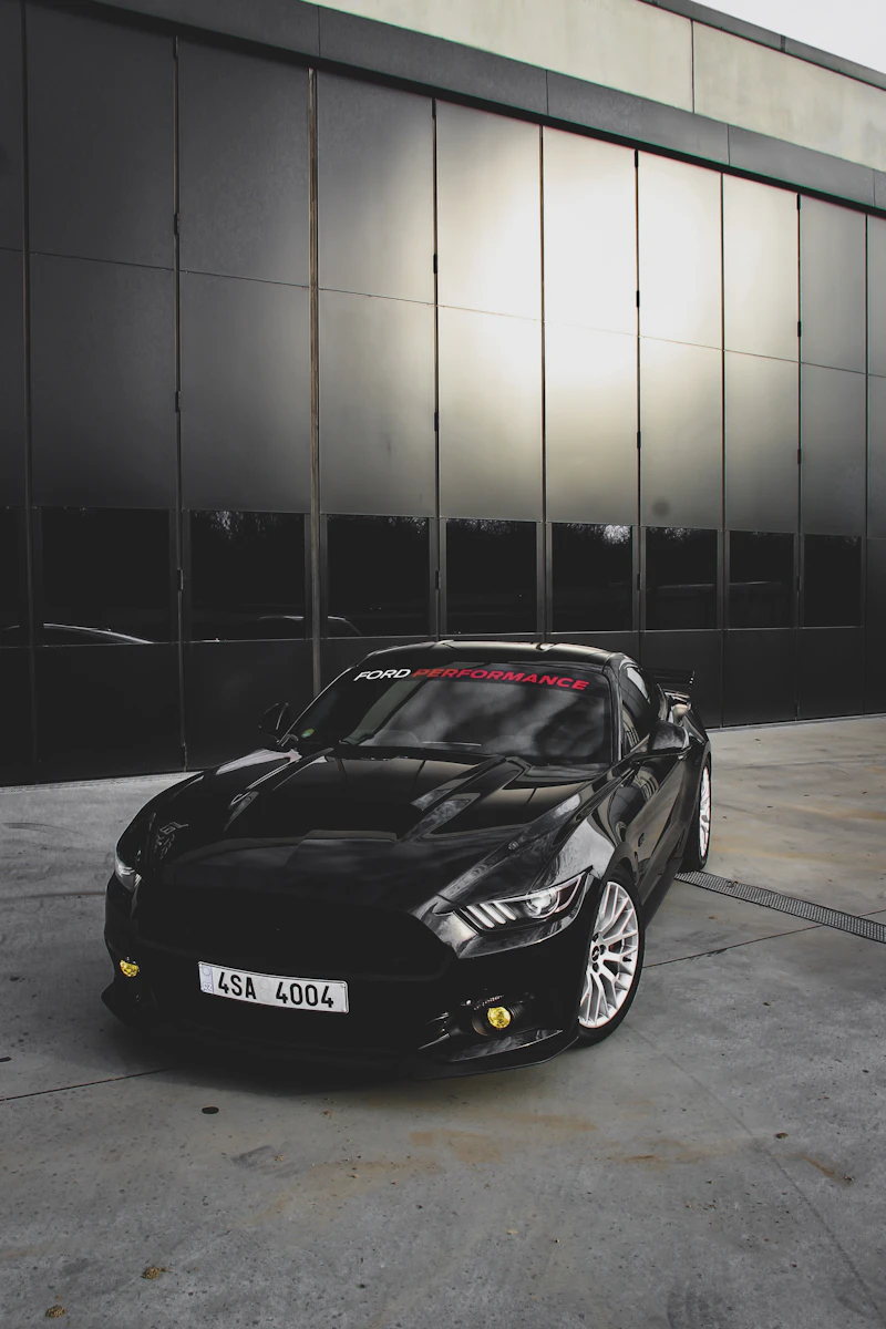 Black Ford Mustang coupe