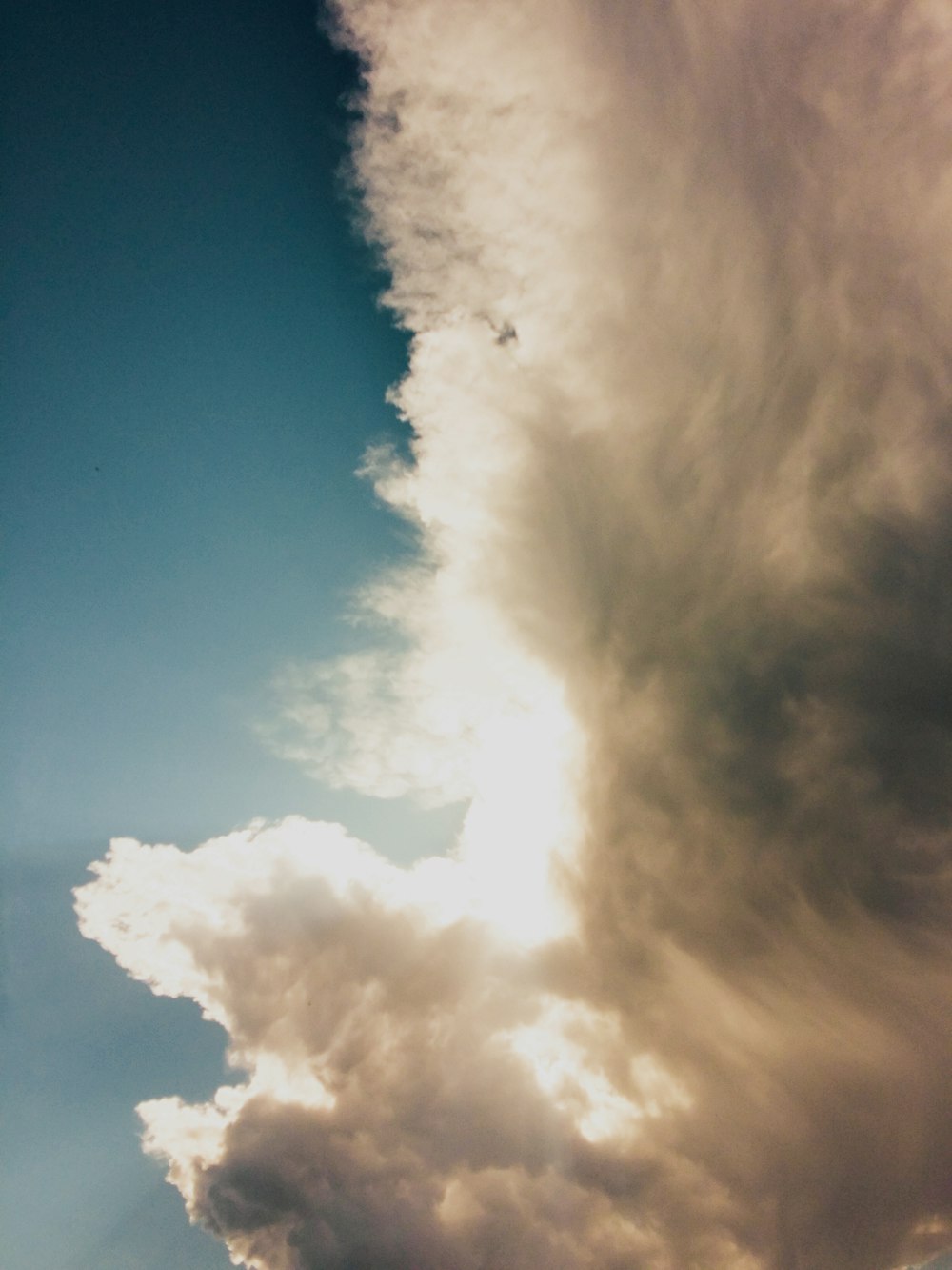 white clouds and blue sky