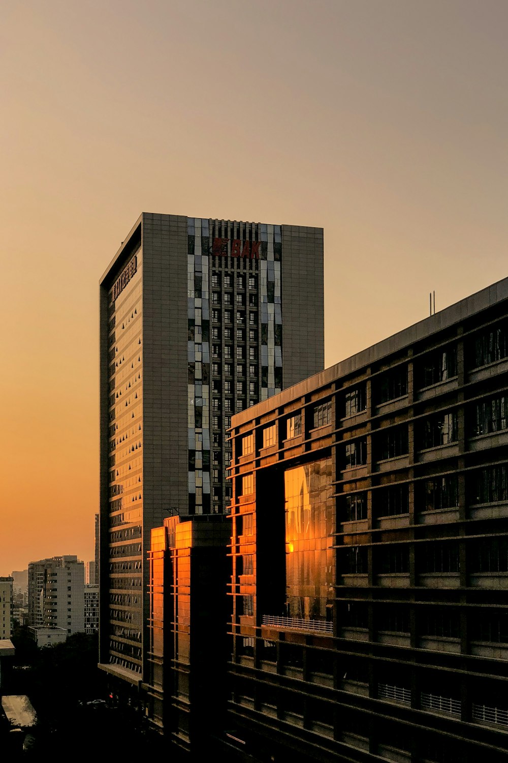silhouette photography of concrete buildings