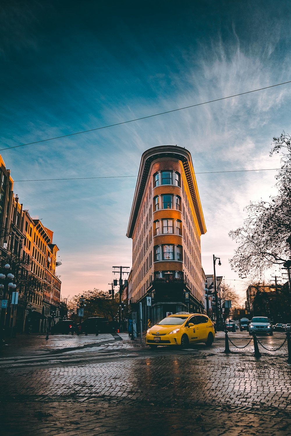 selective focus photography of yellow car