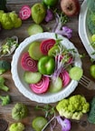 flat lay photography of vegetables on bowl