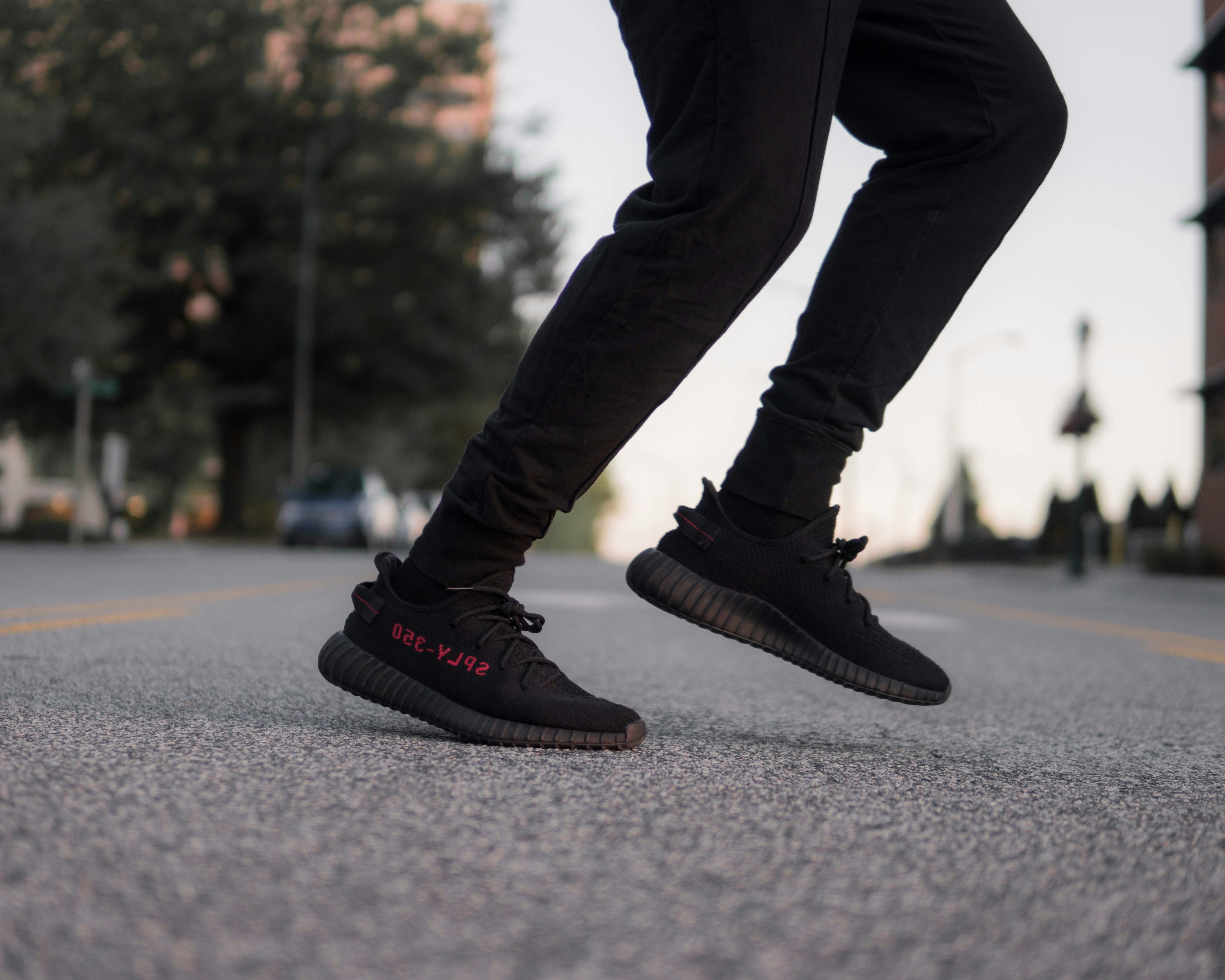 gray and red adidas