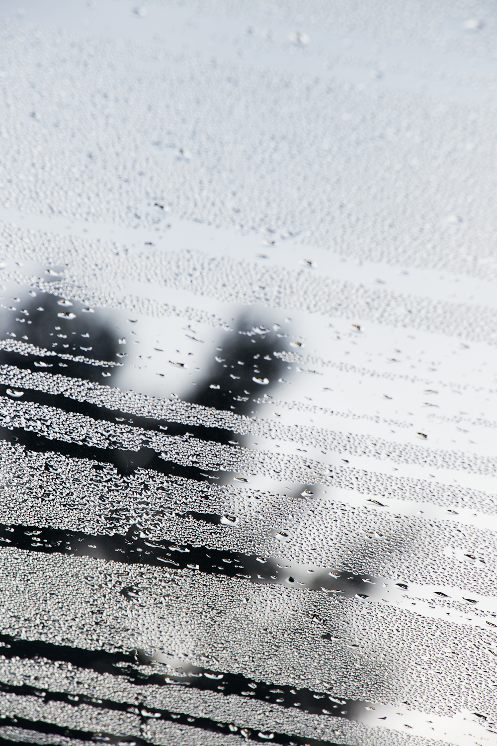 una foto borrosa de una persona caminando bajo la lluvia
