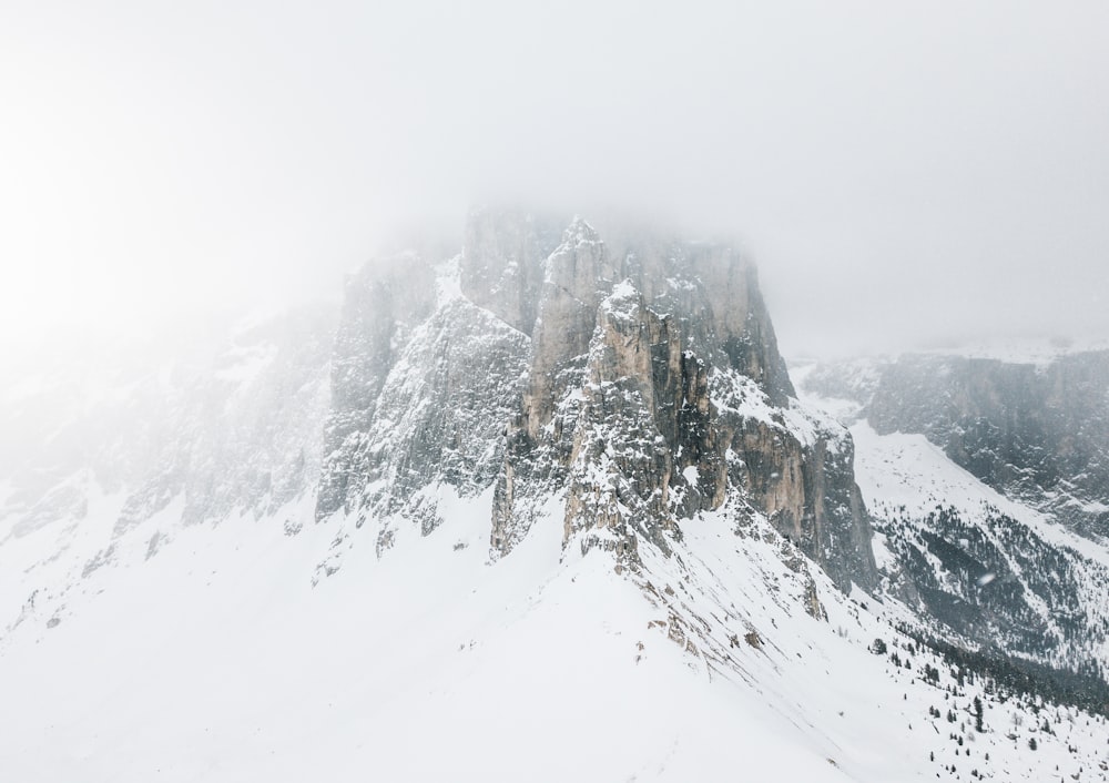 mountain covered i snow