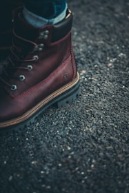 Close-up of durable military boots designed for tough conditions.
