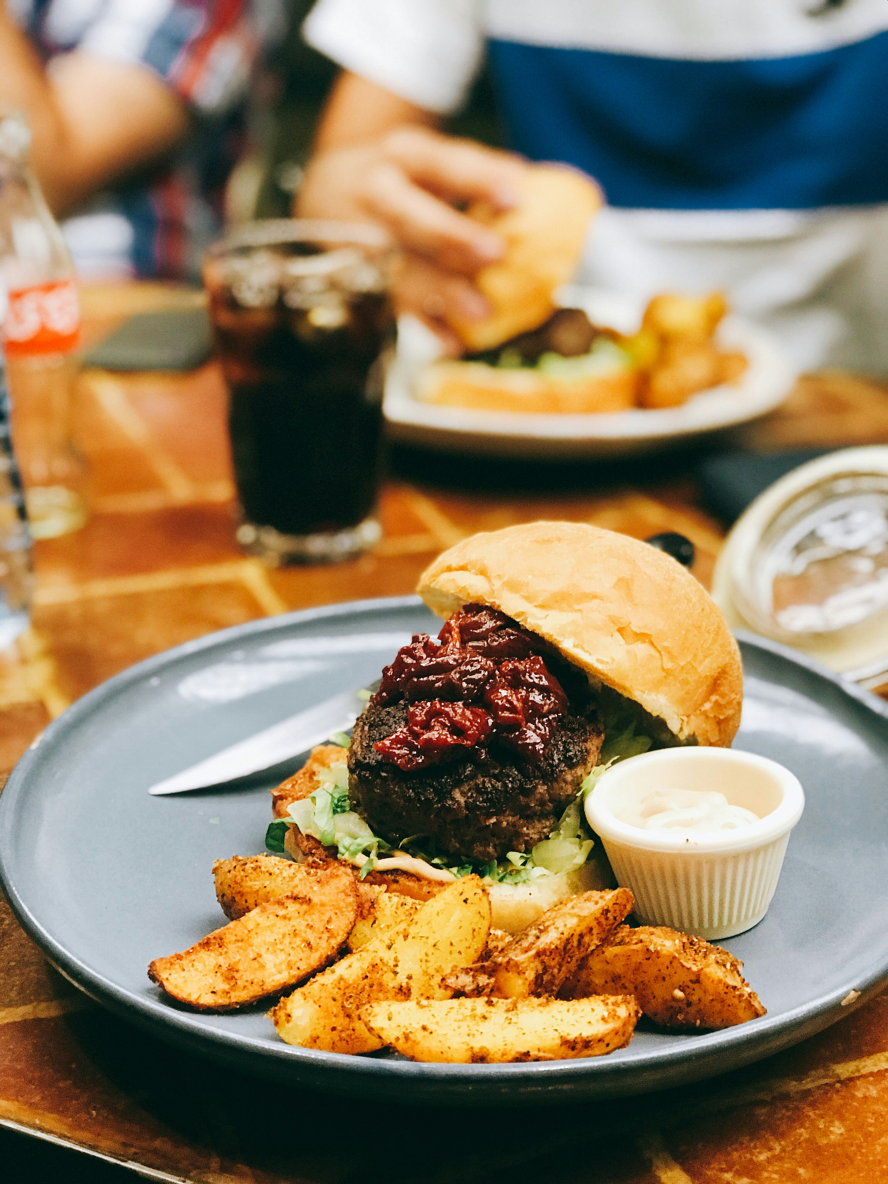 burger on plate