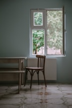 empty chair near window