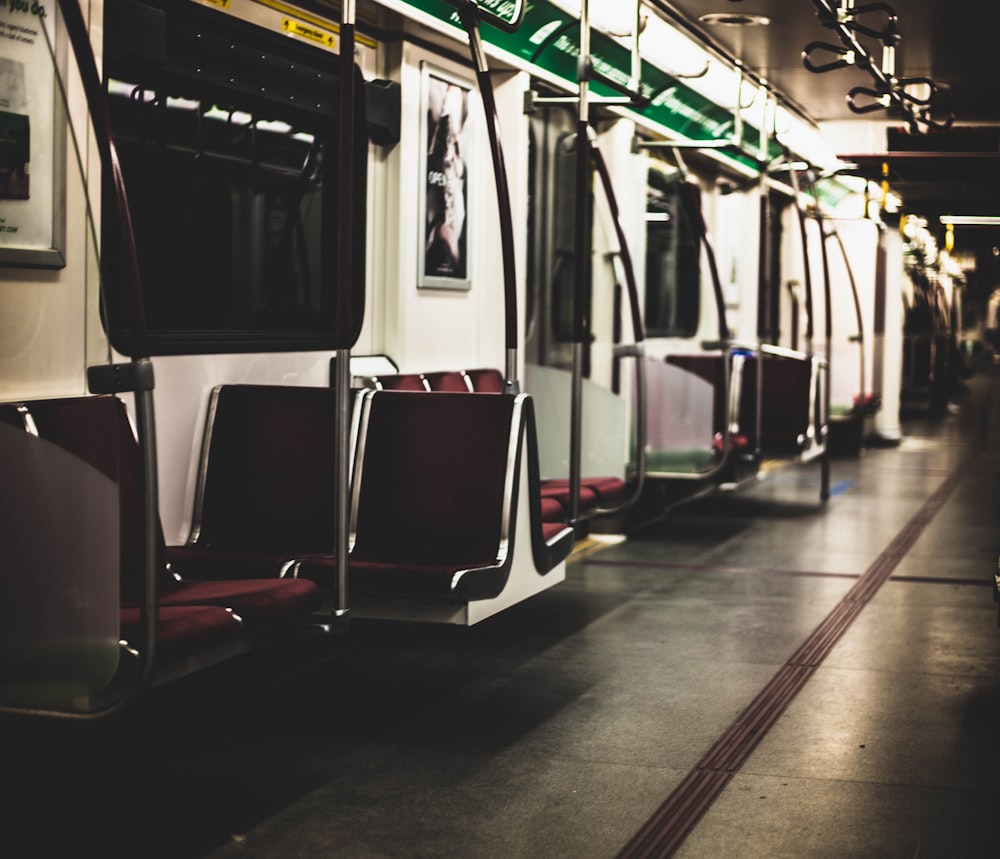 photo of empty train seat