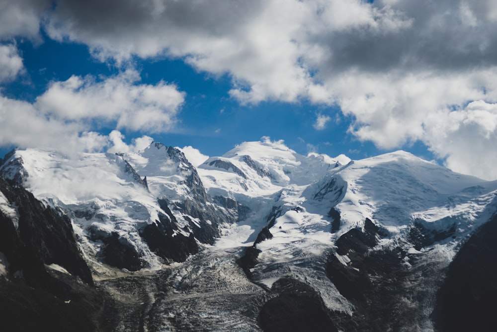 snow mountain and cloud formation