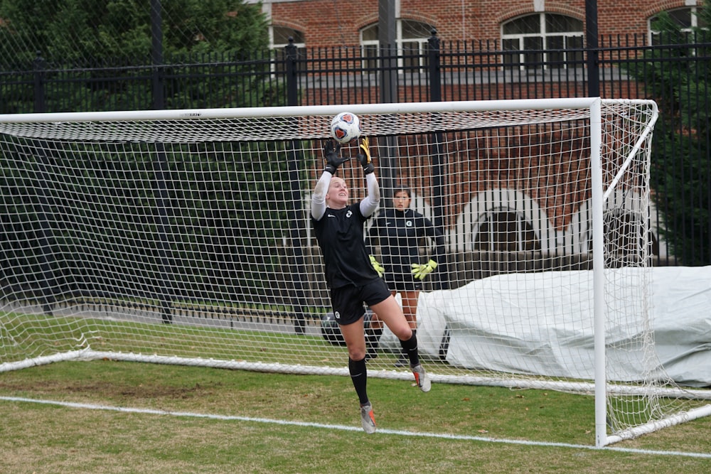 goal keeper catching ball