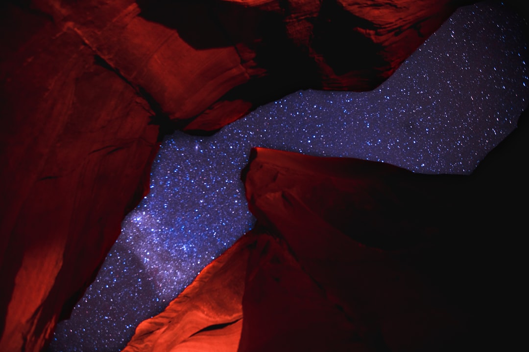 low angle photo of mountains during nighttime