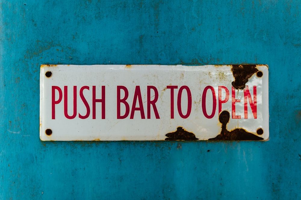 push bar to open signage