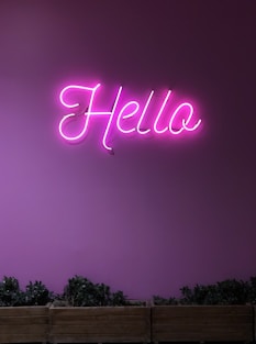 Hello neon signage screenshot