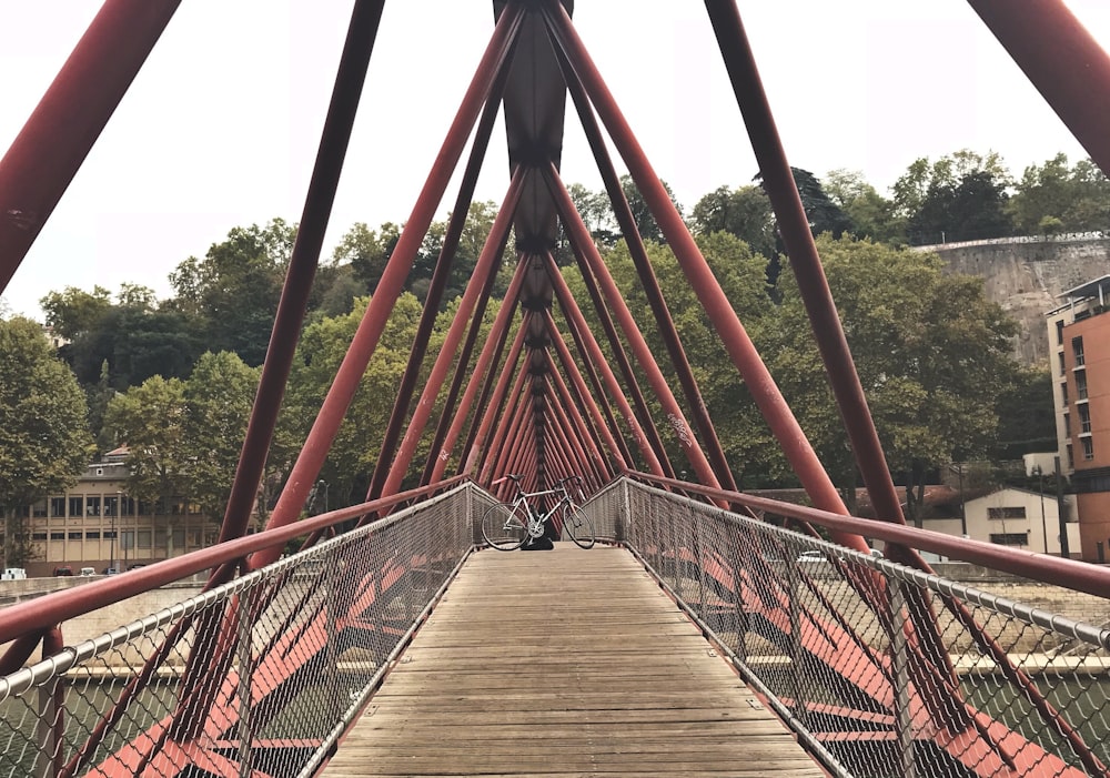 red metal bridge