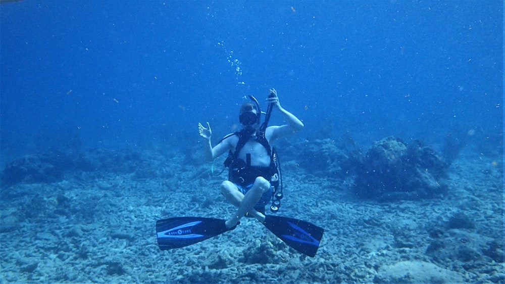 underwater photo of woman