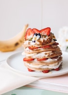 strawberry with buns on plate