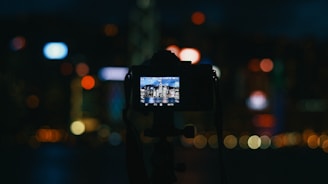 bokeh photography of digital camera
