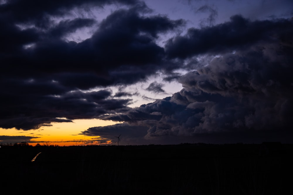 nimbus clouds during golden hour