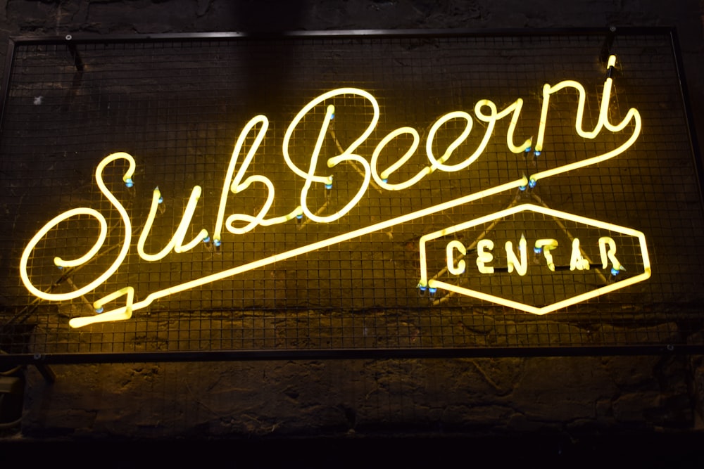 white Sub Beer Ni Centar neon light signage